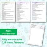 Набор итоговых тестов по модулю «Робототехника». Технология 7,8,9 классы.