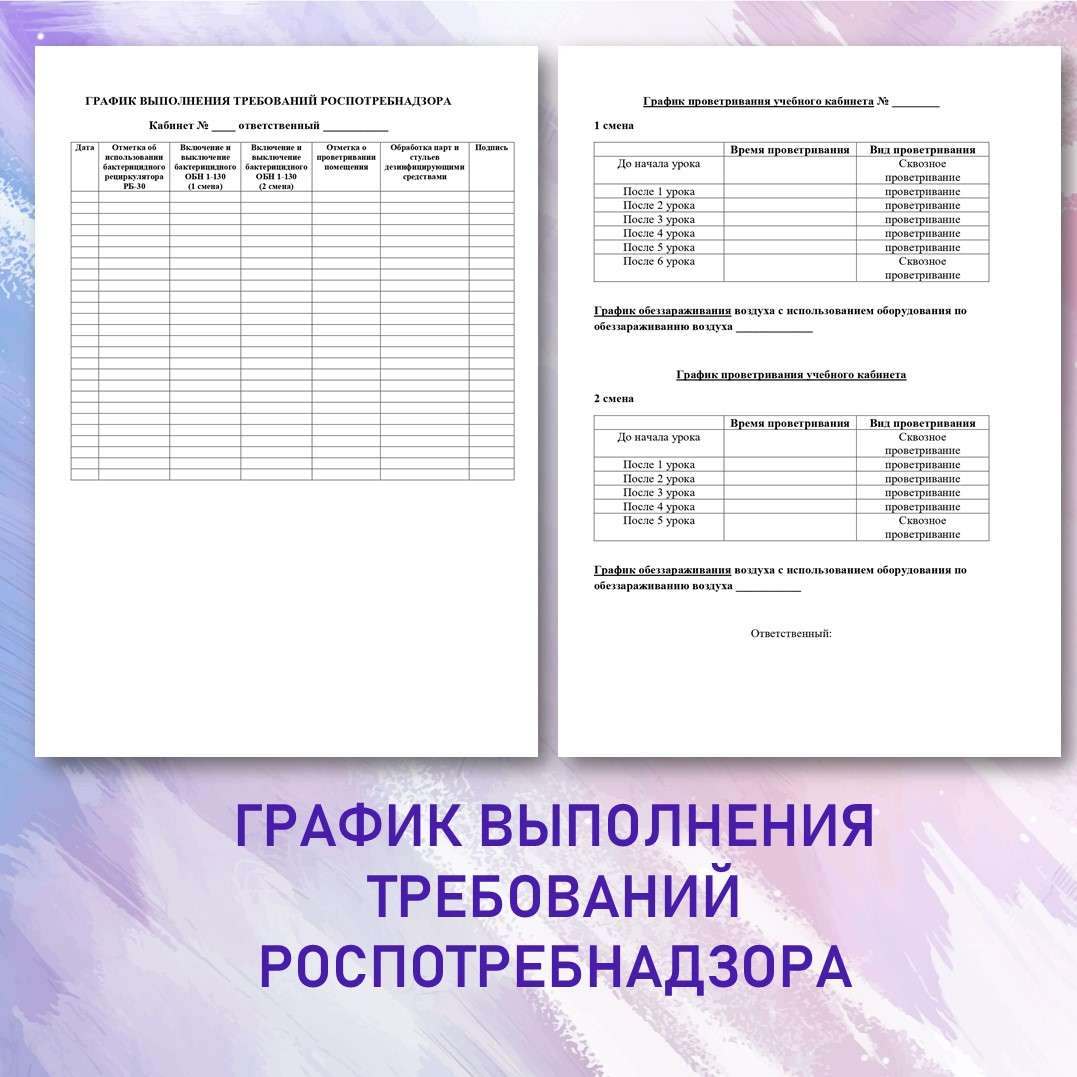 График выполнения требований Роспотребнадзора.