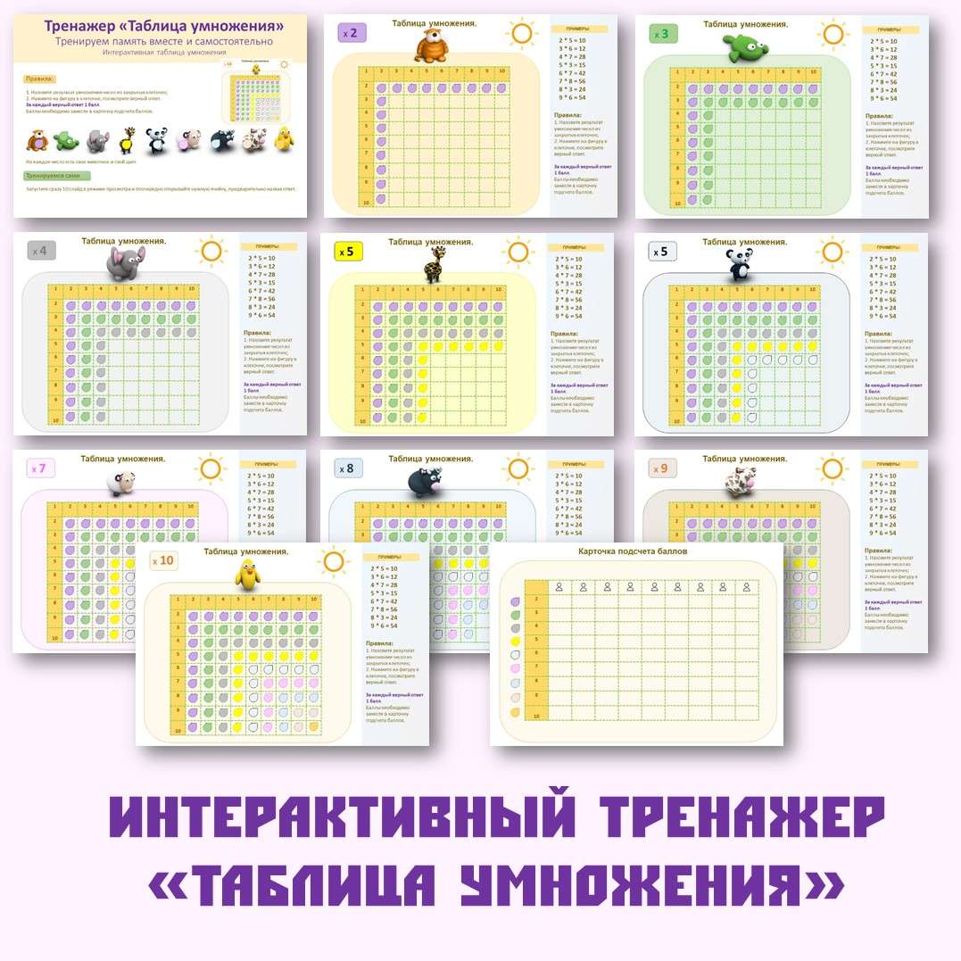 Таблица умножения. Интерактивный тренажер.