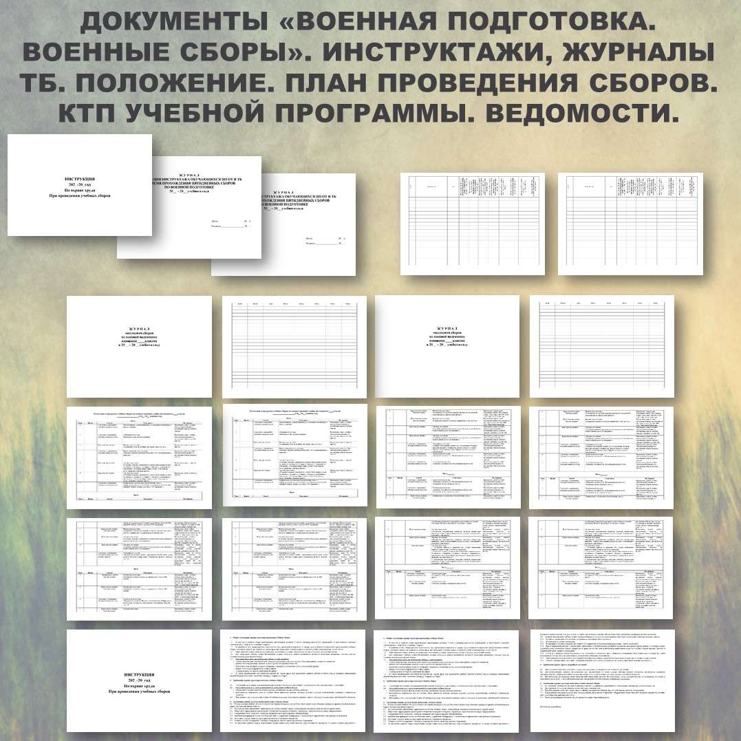 Документы «Военная подготовка. Все Инструктажи и положение.