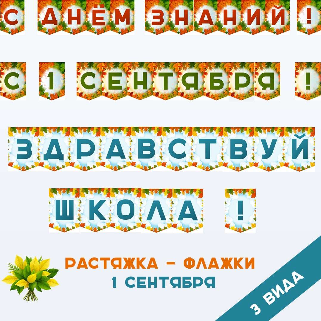 Флажки 1 сентября. 3 вида.