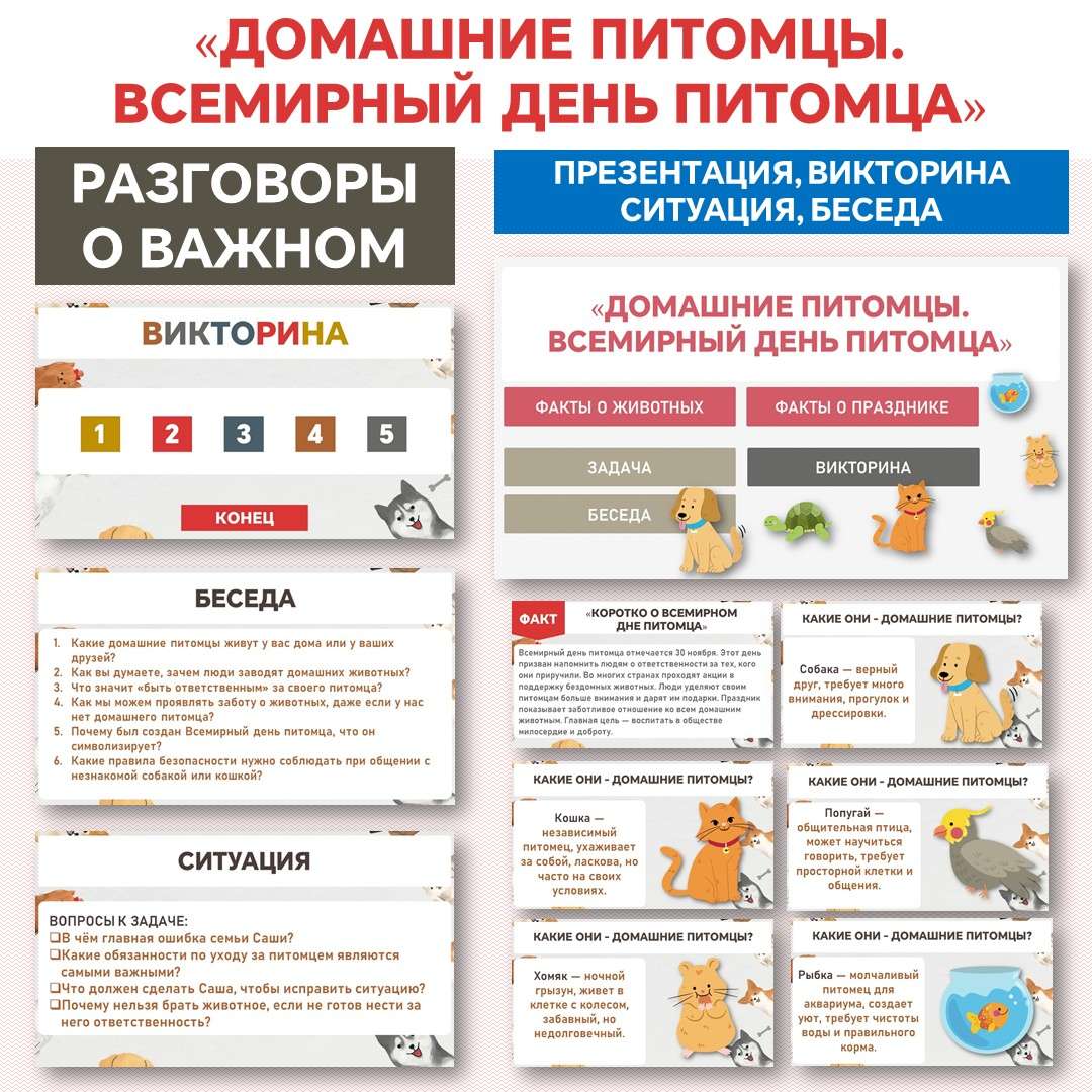 Разговоры о важном «Домашние питомцы. Всемирный день питомца». Презентация.