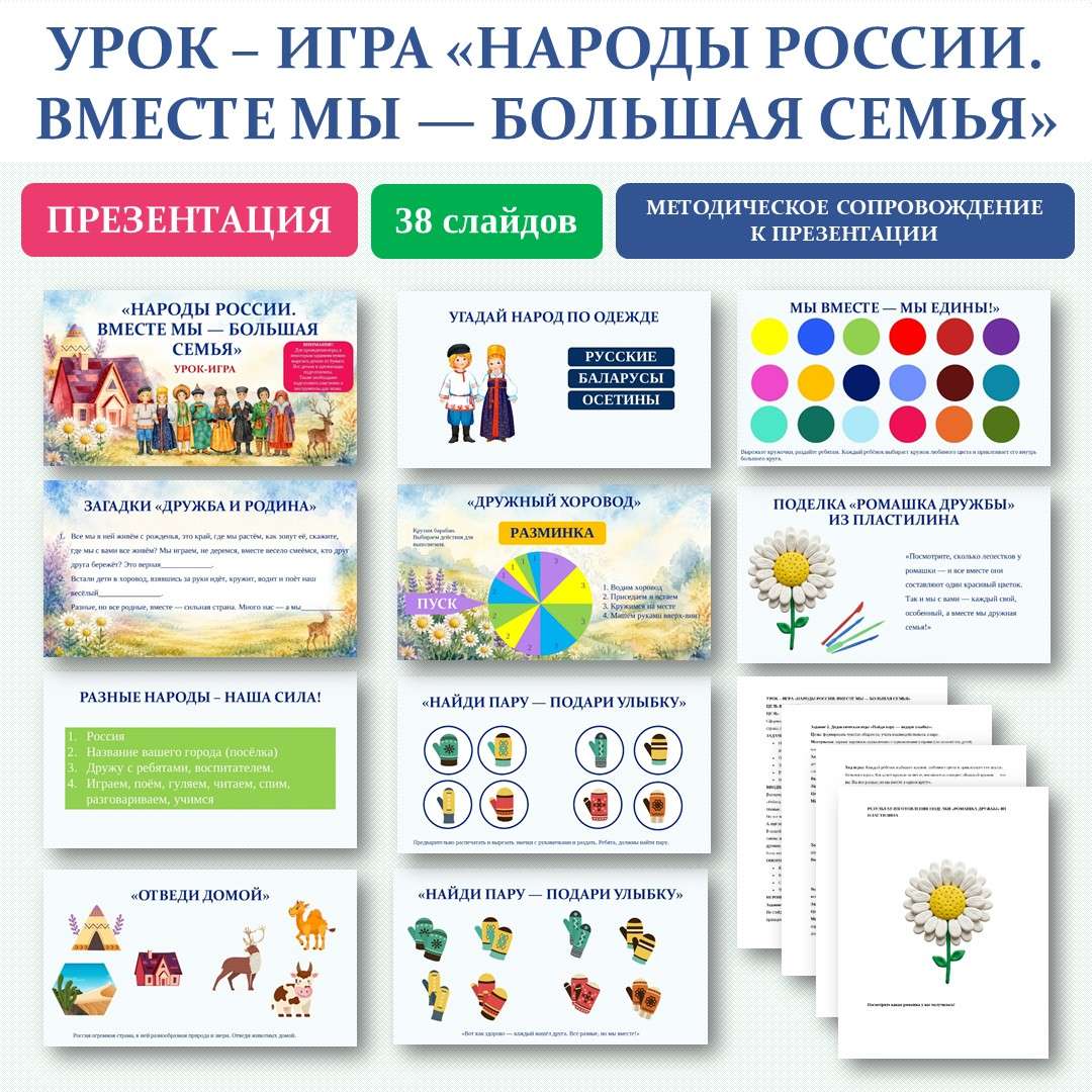 «Народы России. Вместе мы — большая семья». Урок-игра.