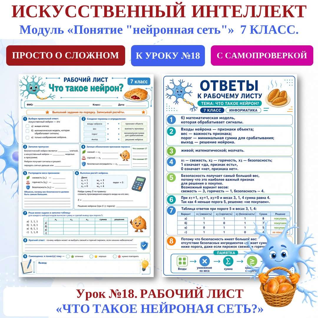 «Что такое нейронная сеть и как она работает?» рабочий лист.
