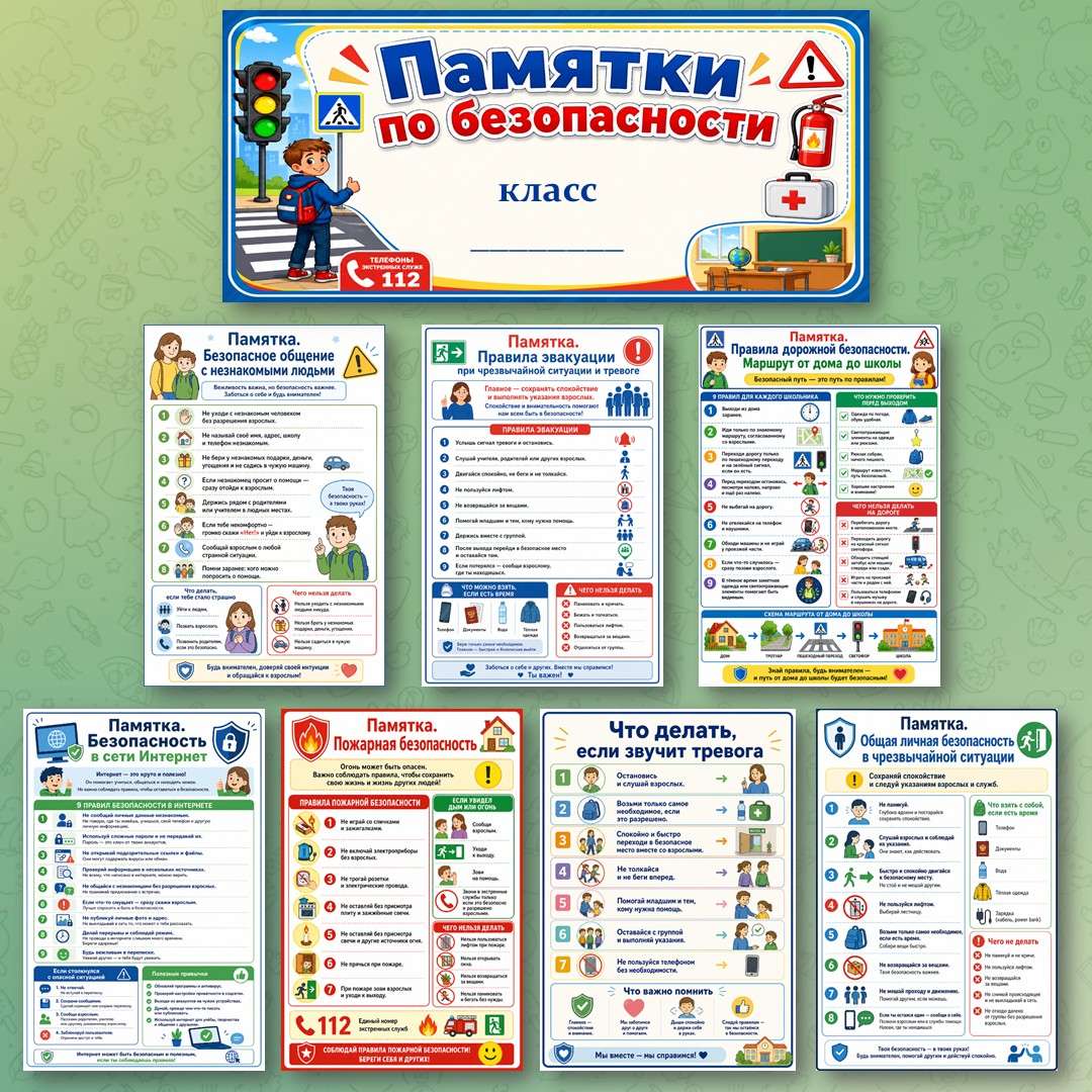 Оформление «Уголок безопасности школьника». Памятки.