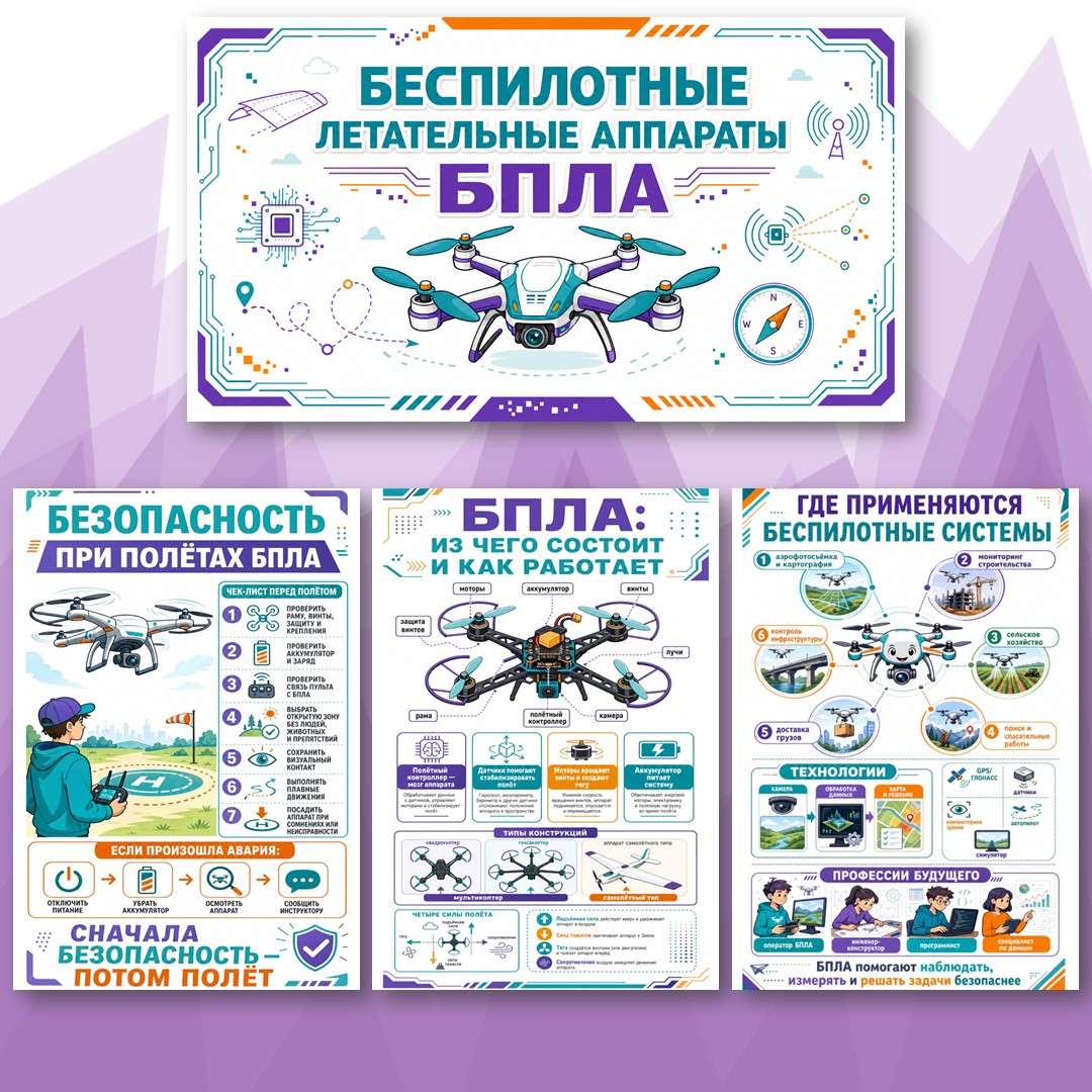 «Плакаты БПЛА» классный уголок.