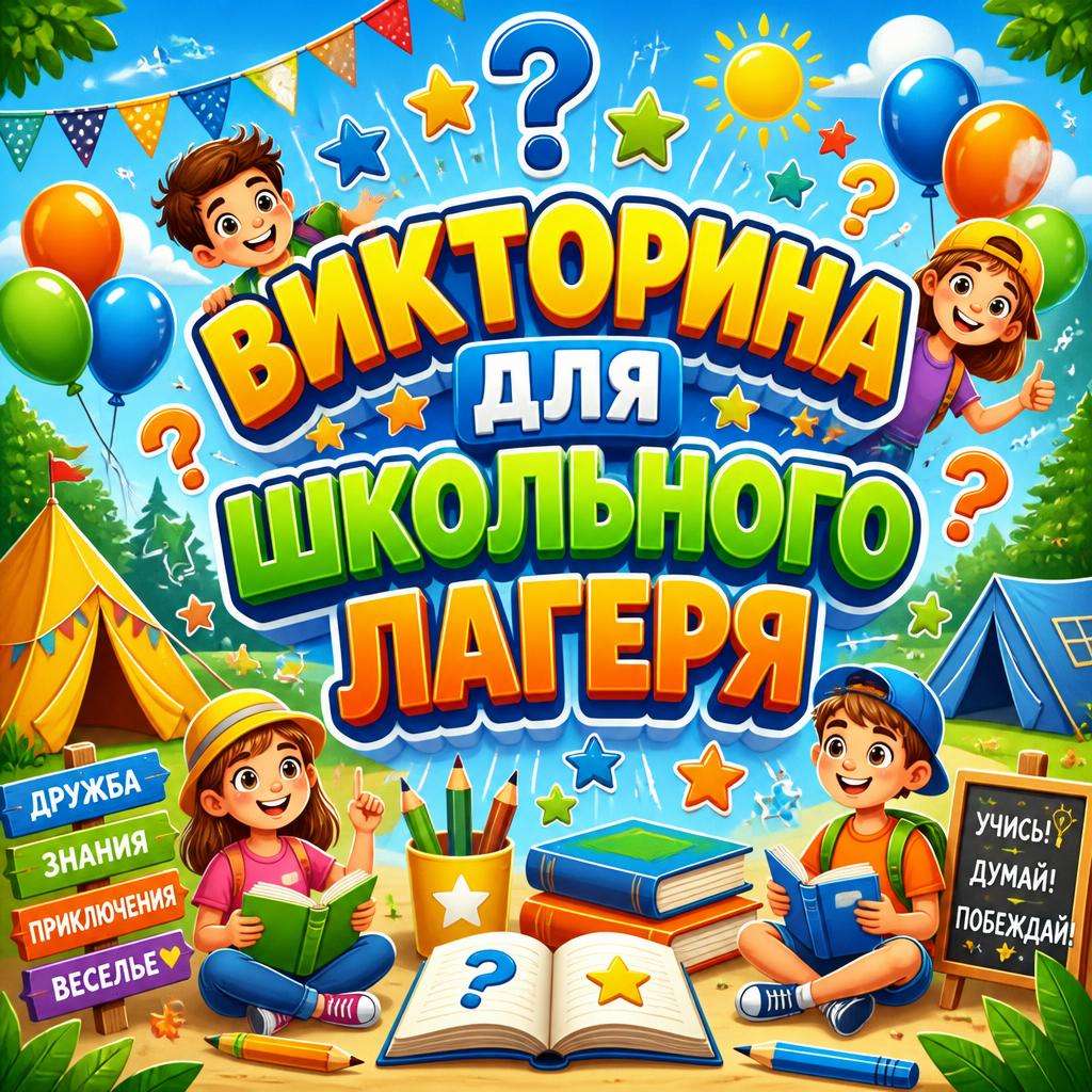 Викторина "Эрудит" для школьного лагеря или внеклассного мероприятия. Презентация+ PDF. Лагерь.