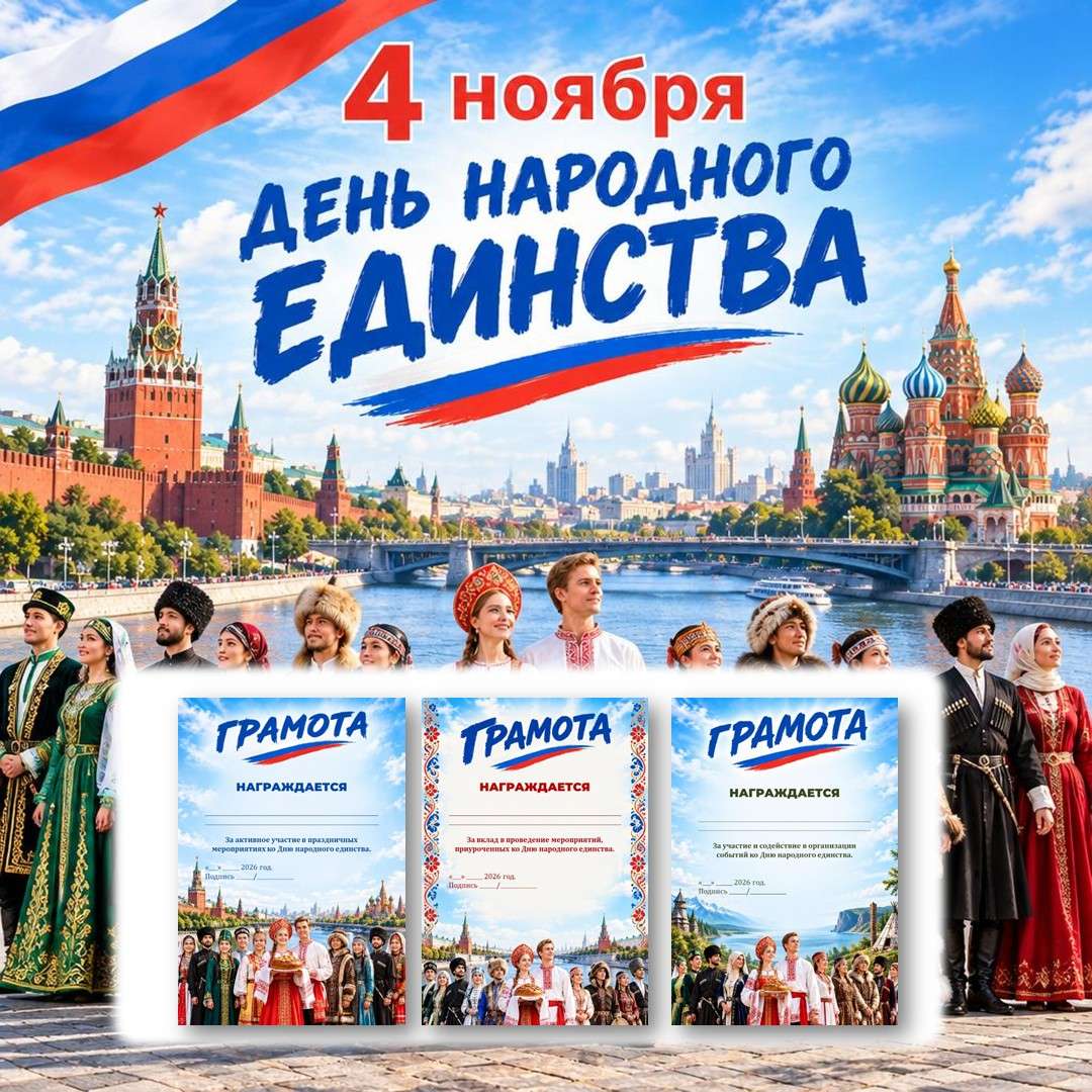 Грамоты «4 ноября. День народного единства».